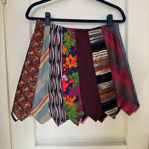 Patchwork Tie Mini Skirt